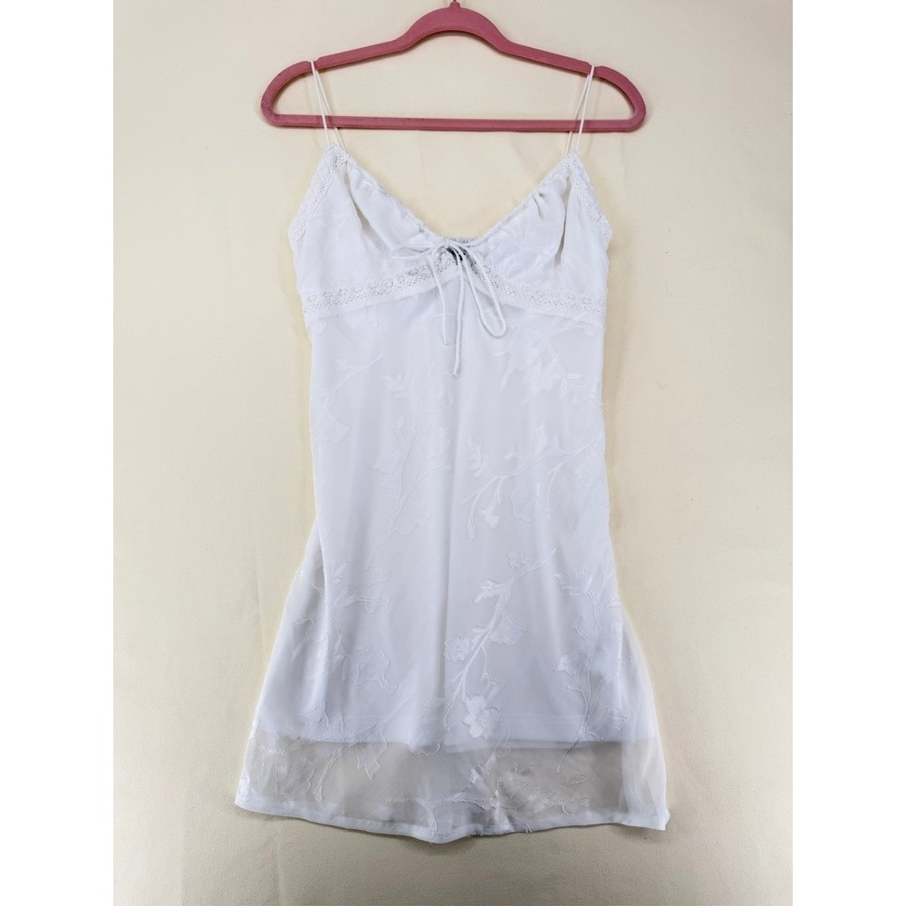 Princess Polly Floral Devore Lace Trim Mini Dress Size 8 White LIKE NEW - Picture 15 of 16